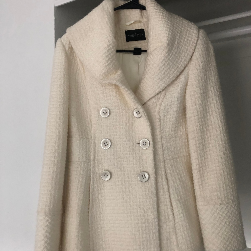 White House black market pearl peacoat